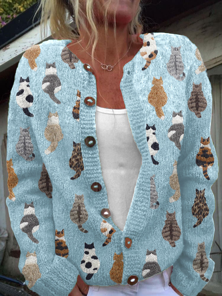Lidia | Cárdigan Estampado de Gatos