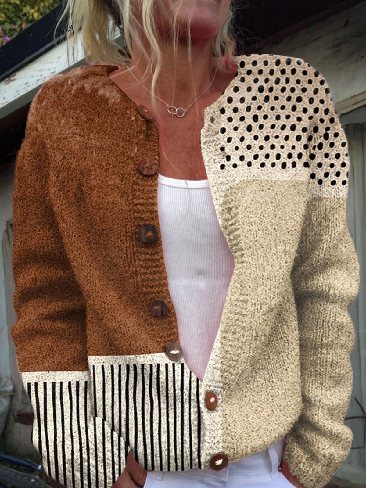 Melania | Cárdigan Patchwork por Paneles
