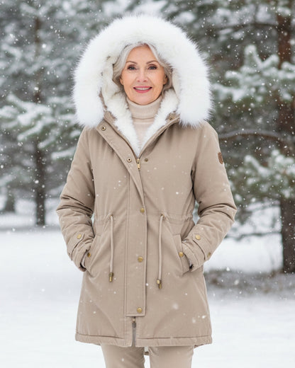Rina | Parka con Capucha Ribeteada