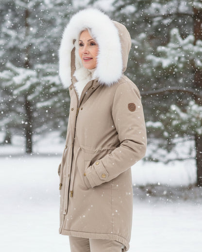 Rina | Parka con Capucha Ribeteada