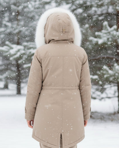 Rina | Parka con Capucha Ribeteada