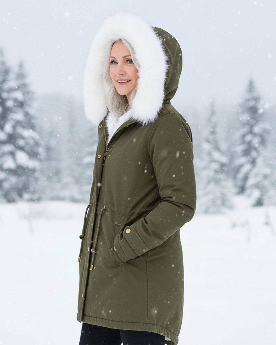 Rina | Parka con Capucha Ribeteada