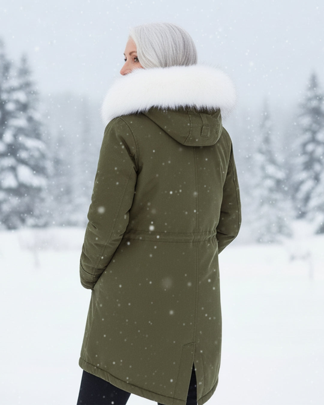 Rina | Parka con Capucha Ribeteada