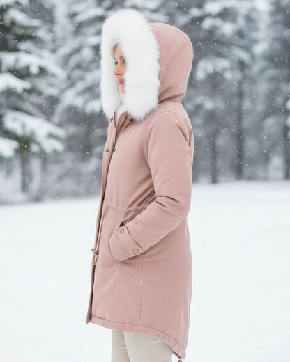 Rina | Parka con Capucha Ribeteada
