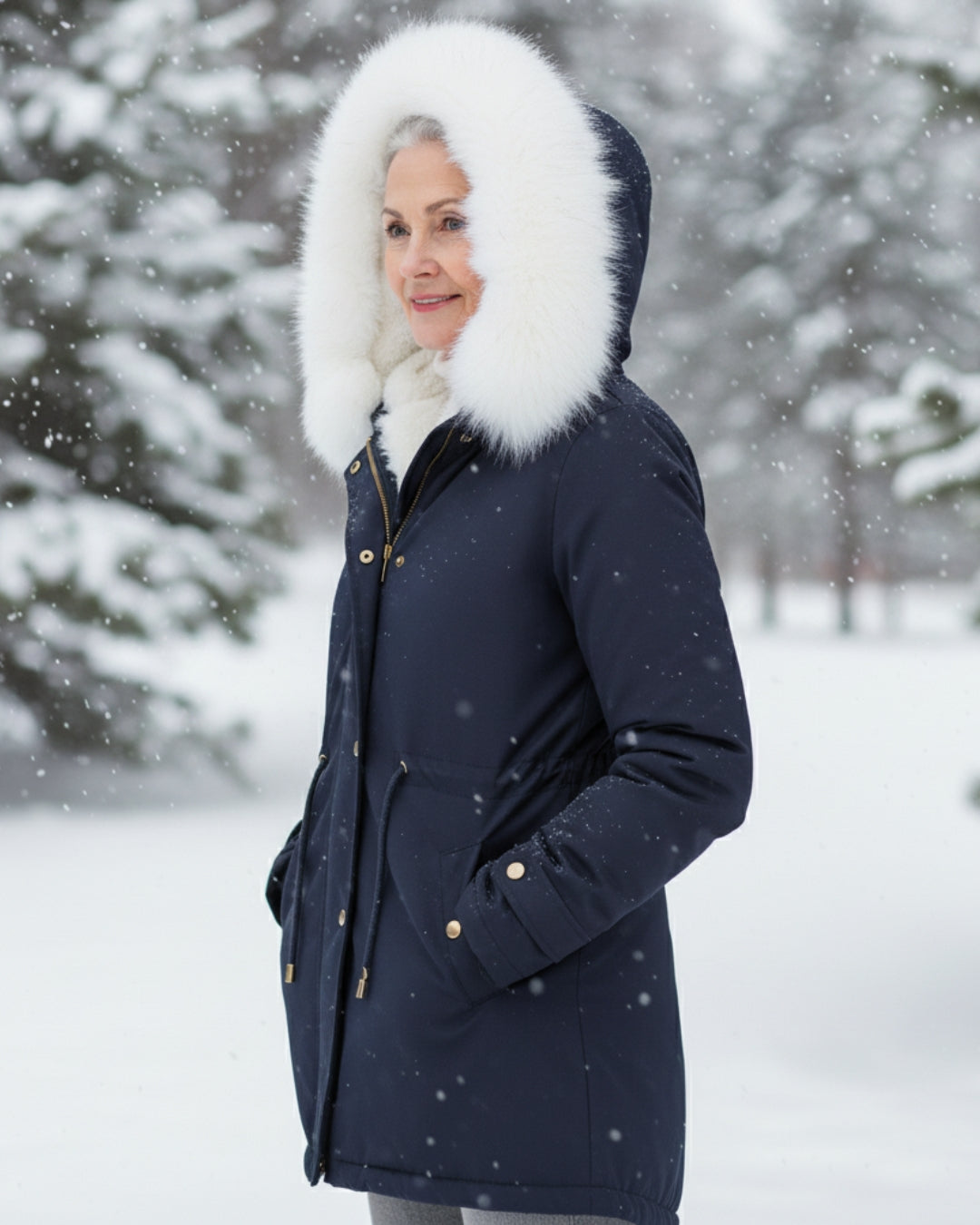 Rina | Parka con Capucha Ribeteada