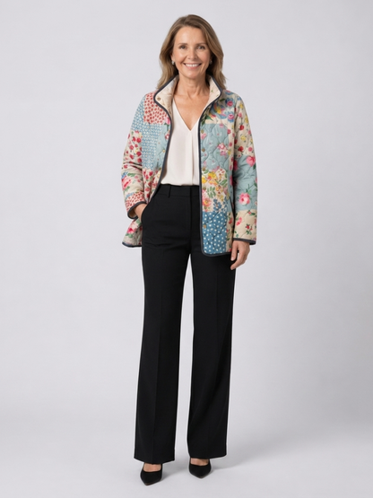 Cloe | Giacca Trapuntata Patchwork Floreale