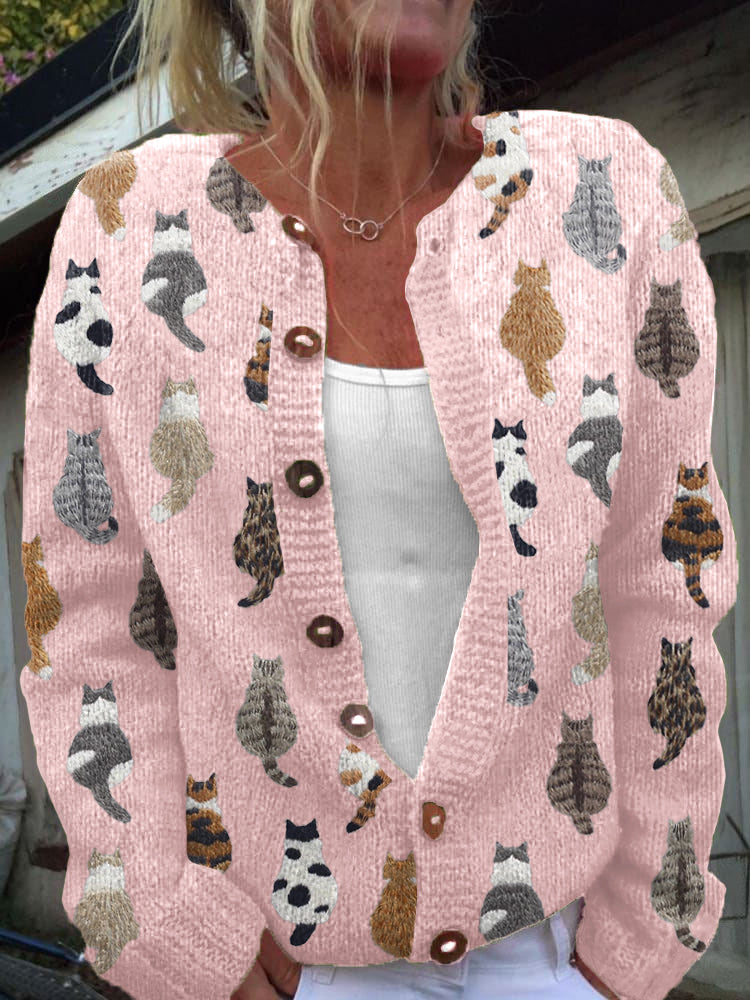 Lidia | Cárdigan Estampado de Gatos