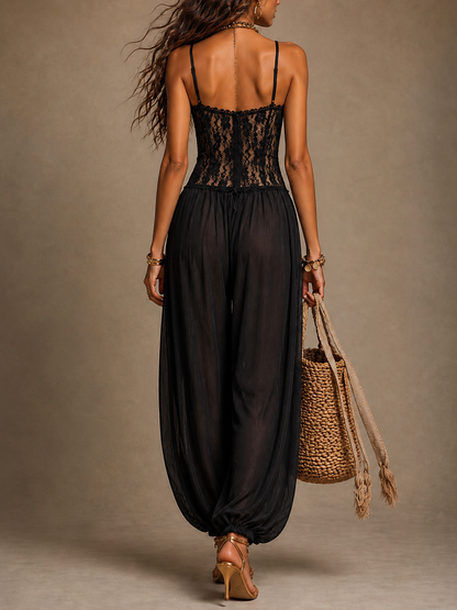 Laia | Mono de Encaje con Cuello Halter