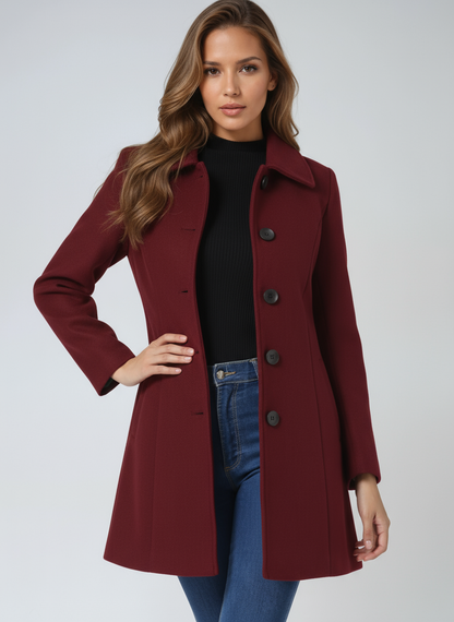 Egle | Gabardina de Invierno de Botonadura Sencilla
