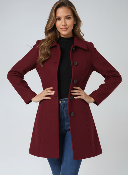 Egle | Gabardina de Invierno de Botonadura Sencilla