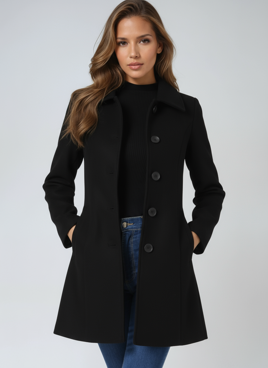 Egle | Gabardina de Invierno de Botonadura Sencilla
