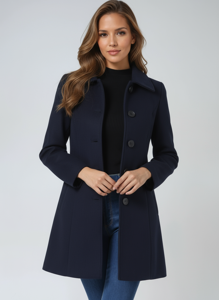Egle | Gabardina de Invierno de Botonadura Sencilla
