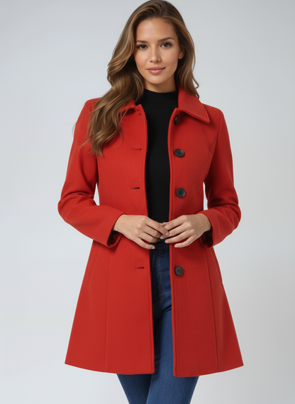 Egle | Gabardina de Invierno de Botonadura Sencilla