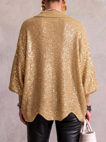 Ortensia | Cardigan Oversize con Bottoni Dorati