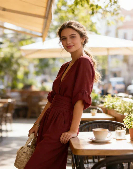 Elisa | Mono Elegante Fluido con Escote en V