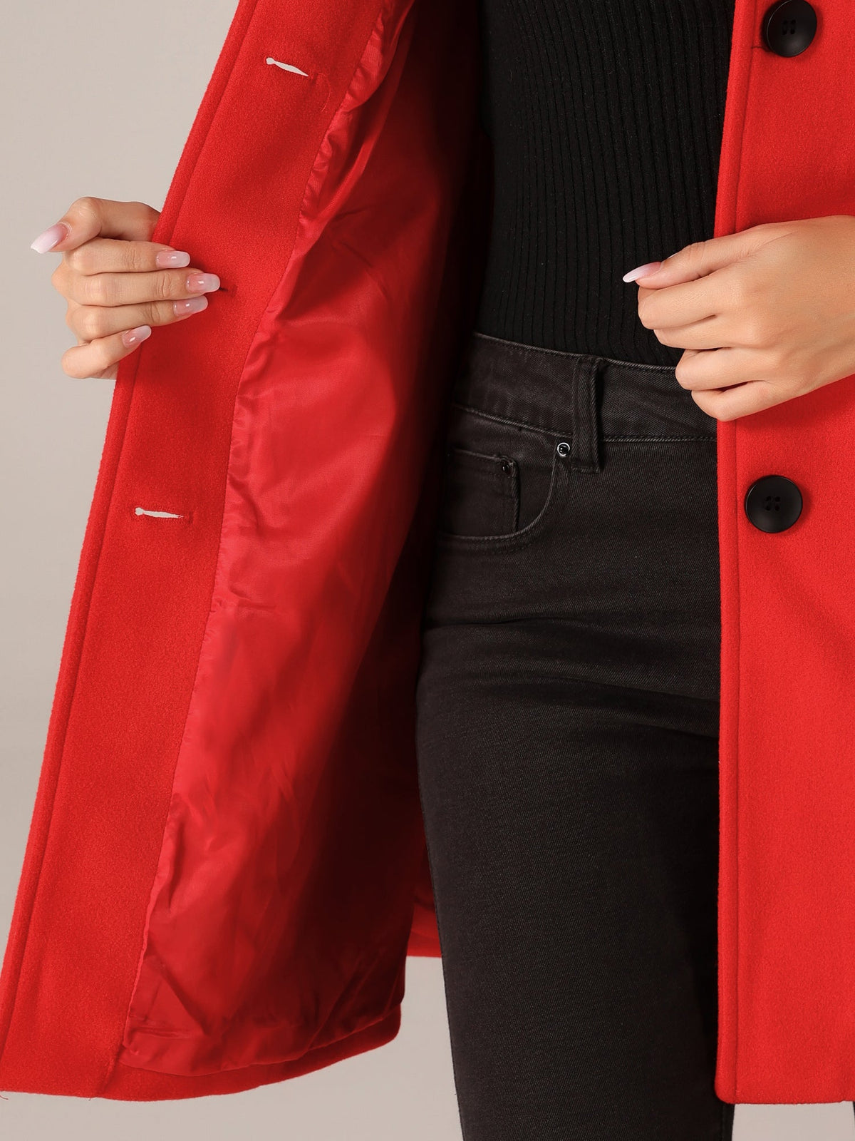 Egle | Gabardina de Invierno de Botonadura Sencilla